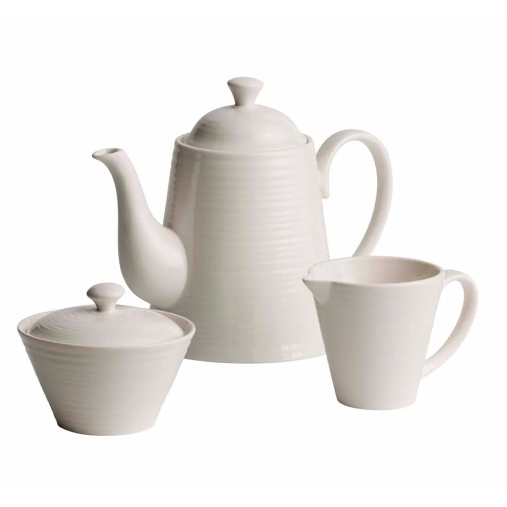 Belleek Living Ripple Creamer & Sugar- Belleek|Creamers & Sugar Bowls