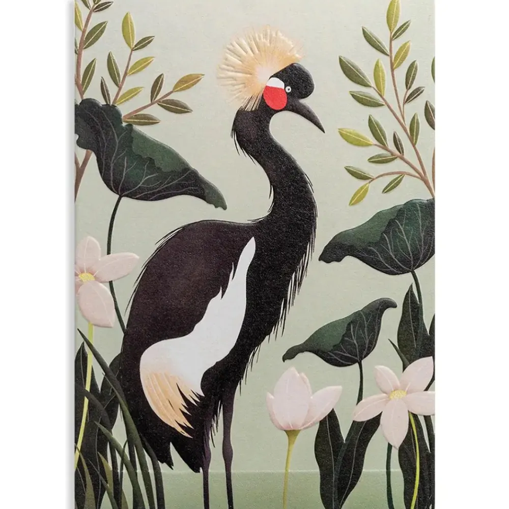 Black Crane Greeting Card- Greeting Cards