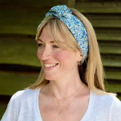 Blue Emma & Georgina Square Bandana- Handkerchiefs|Scarves & Wraps