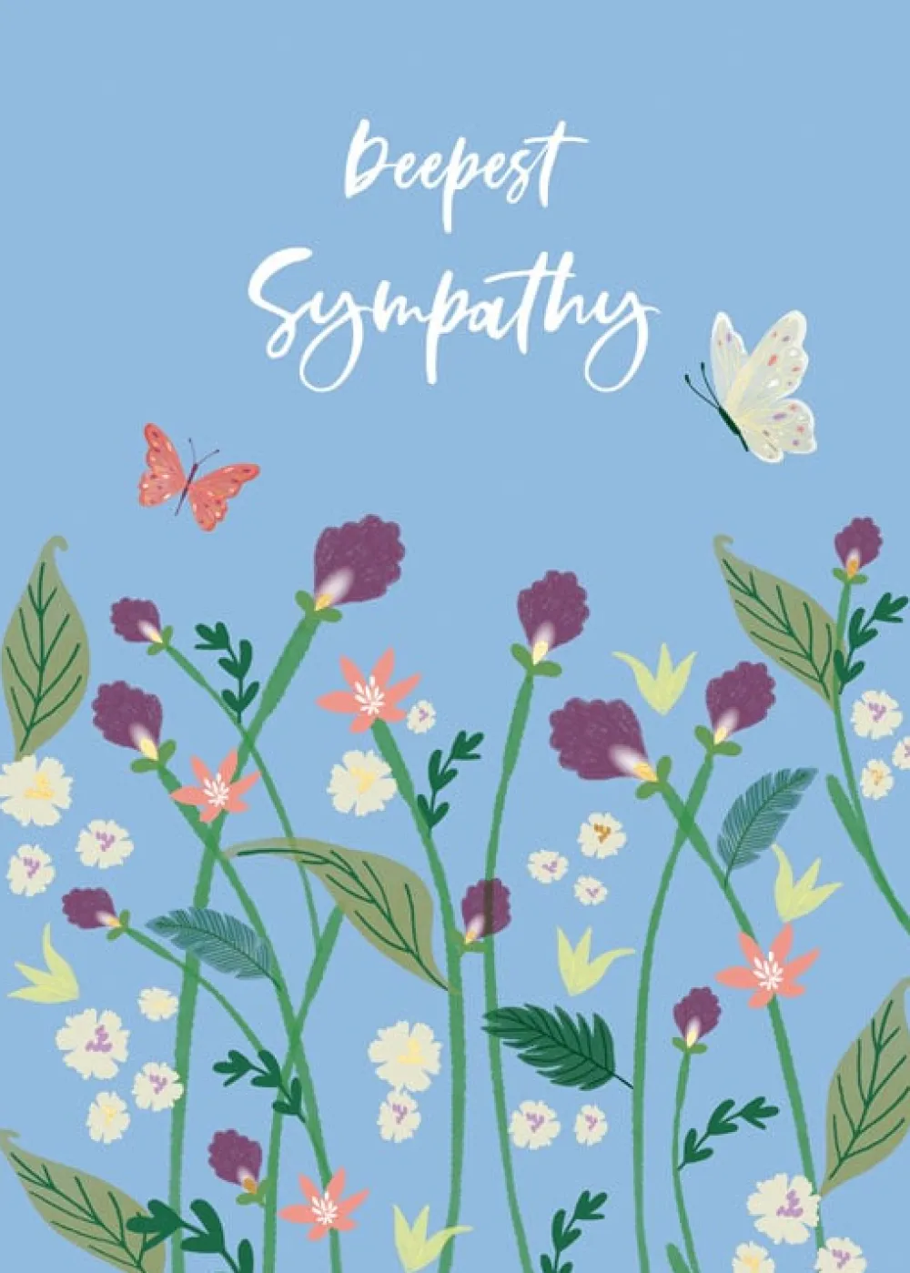 Blue Flowers Sympathy Card- Greeting Cards
