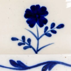 Blue & White Butter Dish with Flower- Kitchen Tools