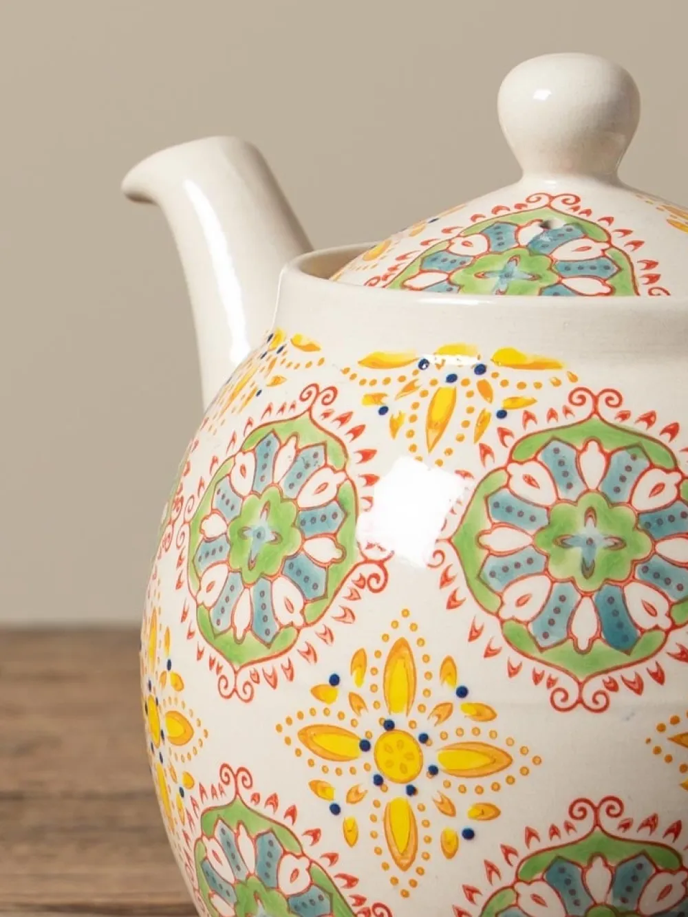 Bohemian Yellow & Green Teapot- Teapots