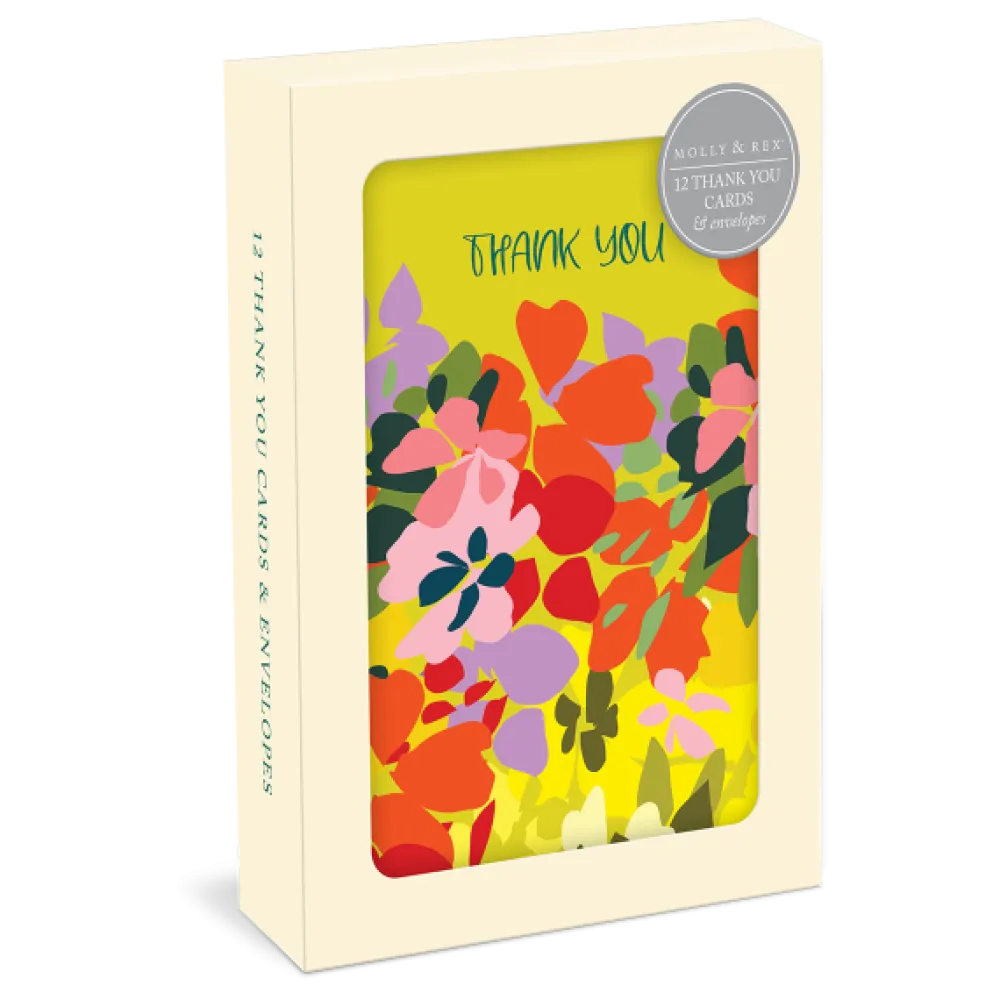 Bold Blooms Yellow Floral Boxed Notecards- Boxed Cards