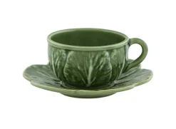 Bordallo Pinheiro Cabbage Teacup & Saucer- Bordallo Pinheiro|Teacups & Saucers