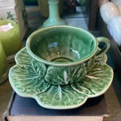 Bordallo Pinheiro Cabbage Teacup & Saucer- Bordallo Pinheiro|Teacups & Saucers