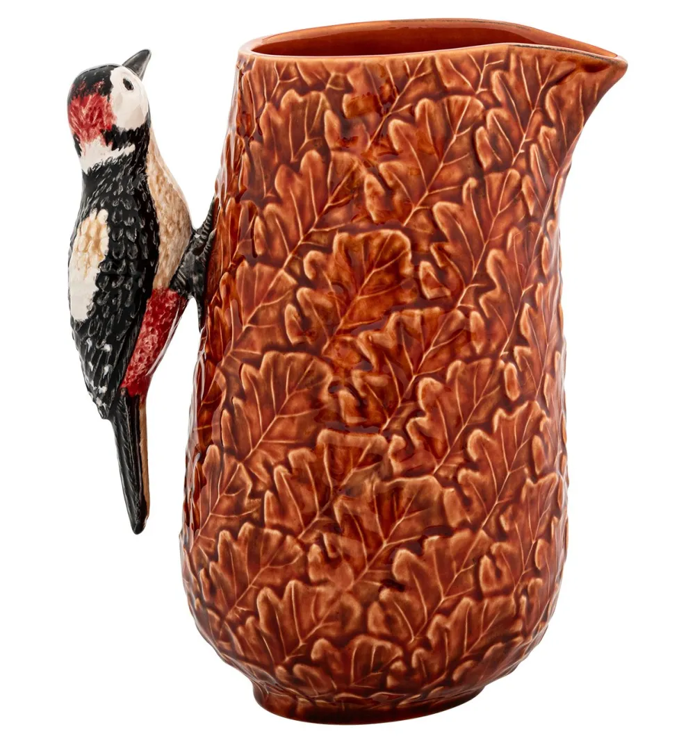 Bordallo Pinheiro x Claudia Schiffer Gudrun Woodpecker Medium Pitcher- Bordallo Pinheiro