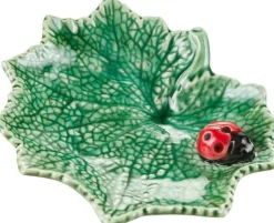 Bordallo Pinheiro Countryside Leaves Ragwort Leaf with Lady Bug- Bordallo Pinheiro|Tea Plates