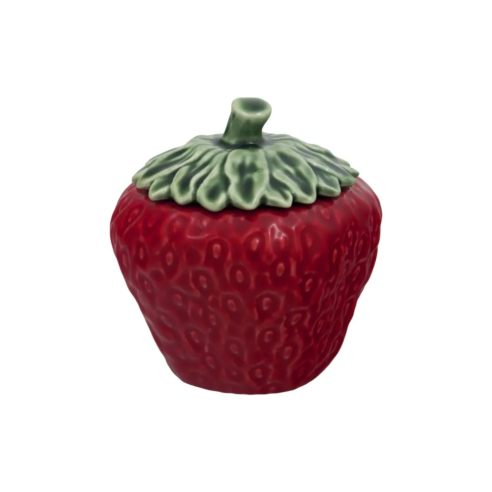 Bordallo Pinheiro Strawberry Small Jar- Storage Jars|Bordallo Pinheiro