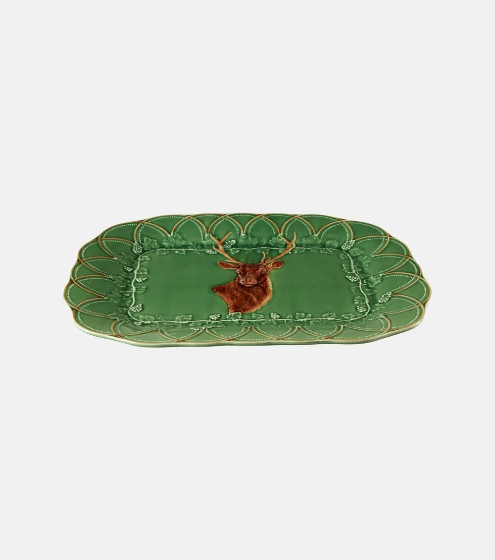 Bordallo Pinheiro Wood Grove Deer Tray- Trays|Bordallo Pinheiro