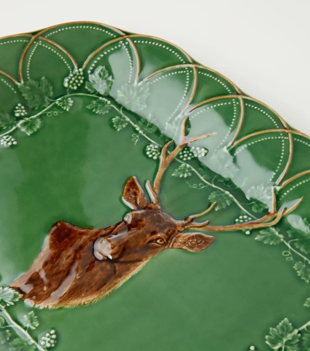 Bordallo Pinheiro Wood Grove Deer Tray- Trays|Bordallo Pinheiro
