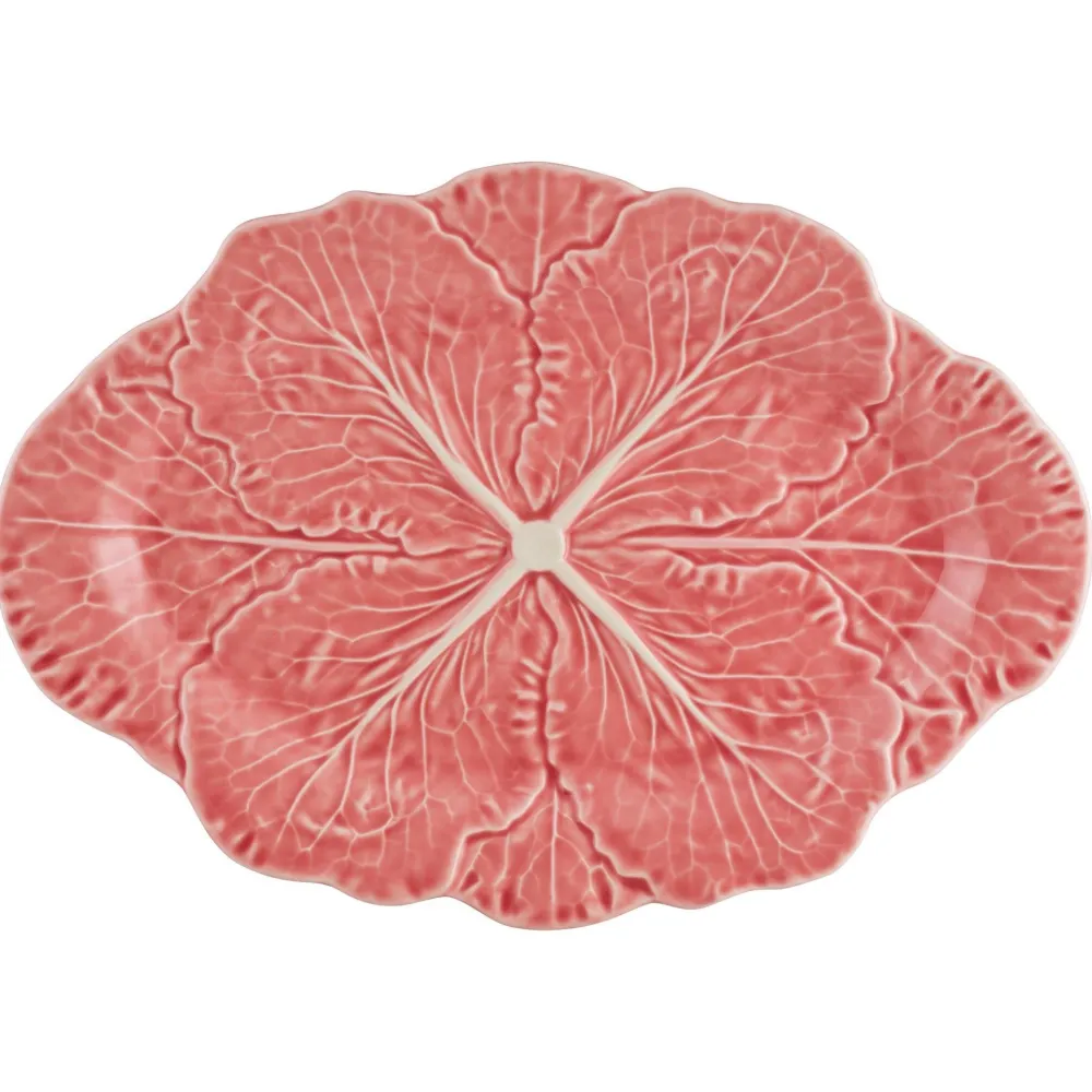 Bordallo Pinheiro Pink Cabbage Small Oval Platter- Bordallo Pinheiro
