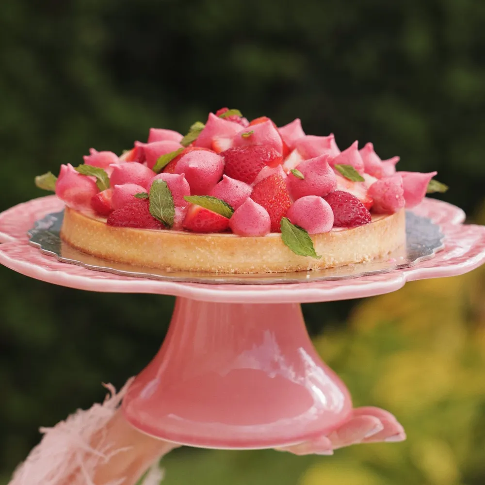 Bordallo Pinheiro Pink Cabbage Cake Stand- Bordallo Pinheiro|Serving Plates