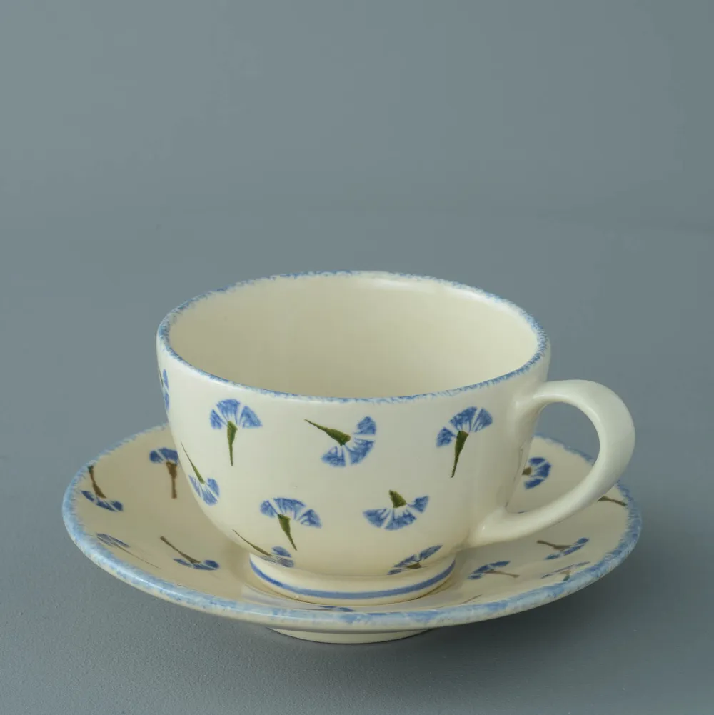 Brixton Pottery Cornflower Breakfast Cup & Saucer- Brixton Pottery|Teacups & Saucers