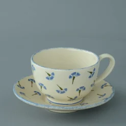 Brixton Pottery Cornflower Breakfast Cup & Saucer- Brixton Pottery|Teacups & Saucers