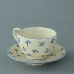 Brixton Pottery Cornflower Breakfast Cup & Saucer- Brixton Pottery|Teacups & Saucers