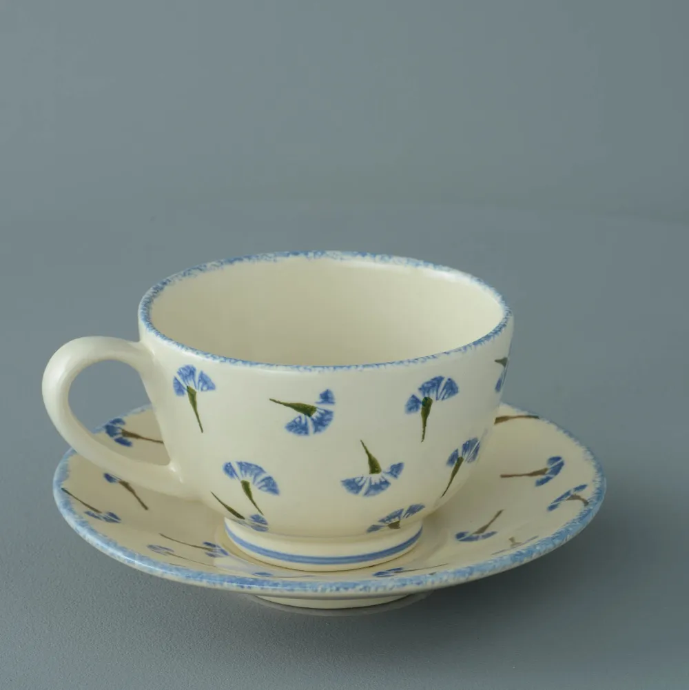 Brixton Pottery Cornflower Breakfast Cup & Saucer- Brixton Pottery|Teacups & Saucers