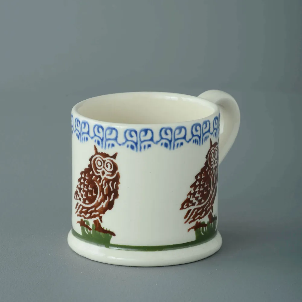 Brixton Pottery Owl on a Stump Small Mug- Brixton Pottery|Assorted Mugs