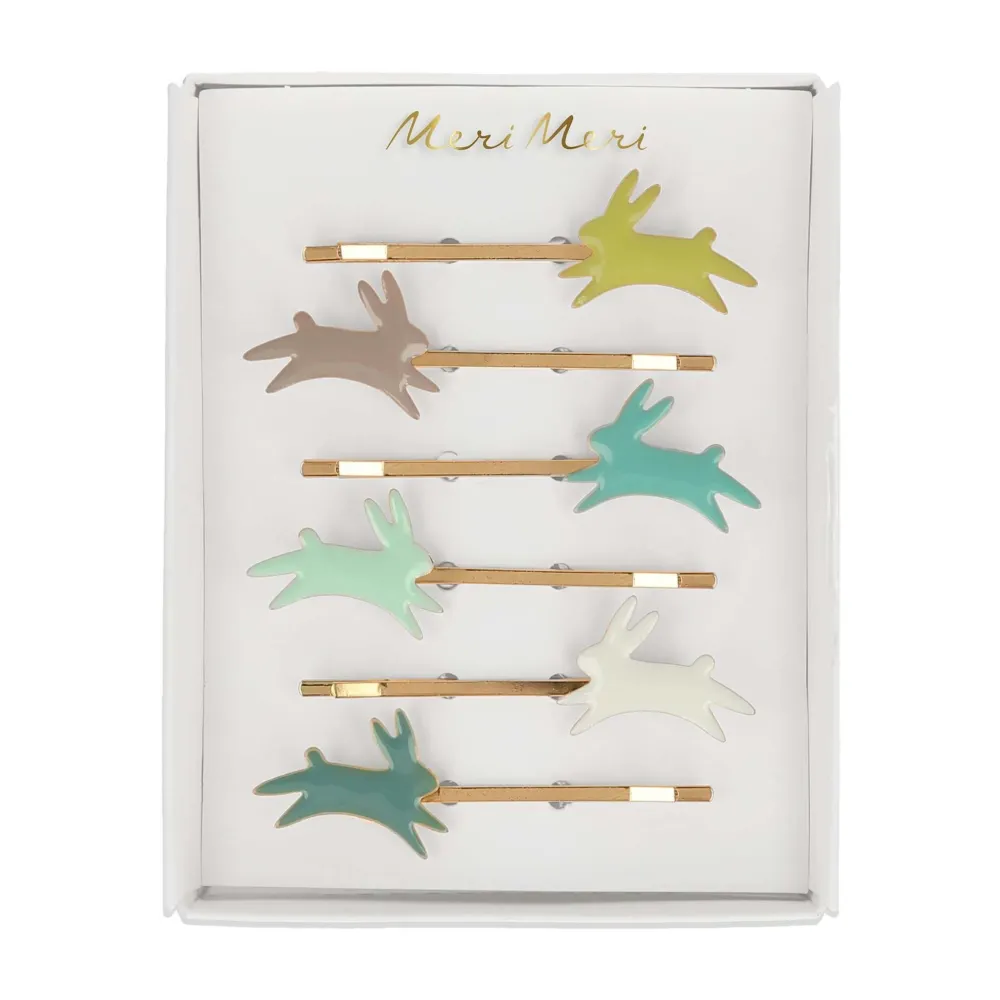 Bunny Enamel Hair Slides- Childrenswear