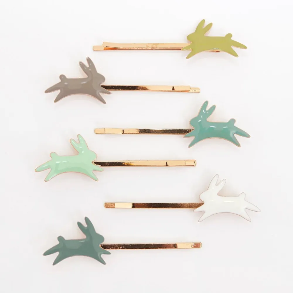 Bunny Enamel Hair Slides- Childrenswear