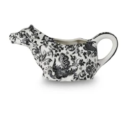 Burleigh Pottery Black Regal Peacock Cow Creamer- Burleigh Pottery|Creamers & Sugar Bowls