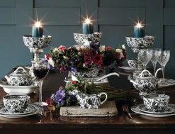 Burleigh Pottery Black Regal Peacock Cow Creamer- Burleigh Pottery|Creamers & Sugar Bowls