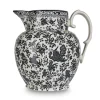 Burleigh Pottery Black Regal Peacock Large Etruscan Jug- Burleigh Pottery