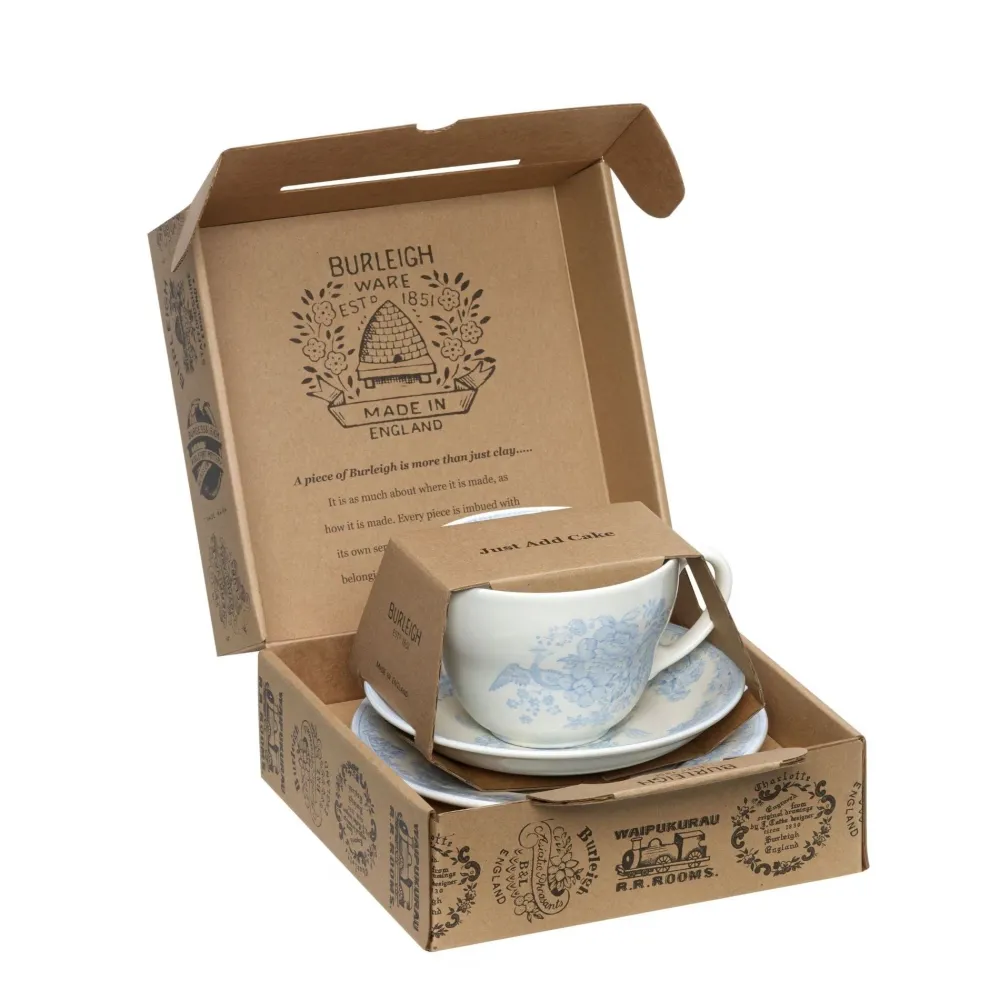 Burleigh Pottery Blue Asiatic Pheasants Breakfast Cup Gift Set- Burleigh Pottery|Teacups & Saucers