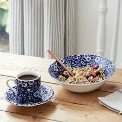 Burleigh Pottery Blue Calico Cereal Bowl- Burleigh Pottery