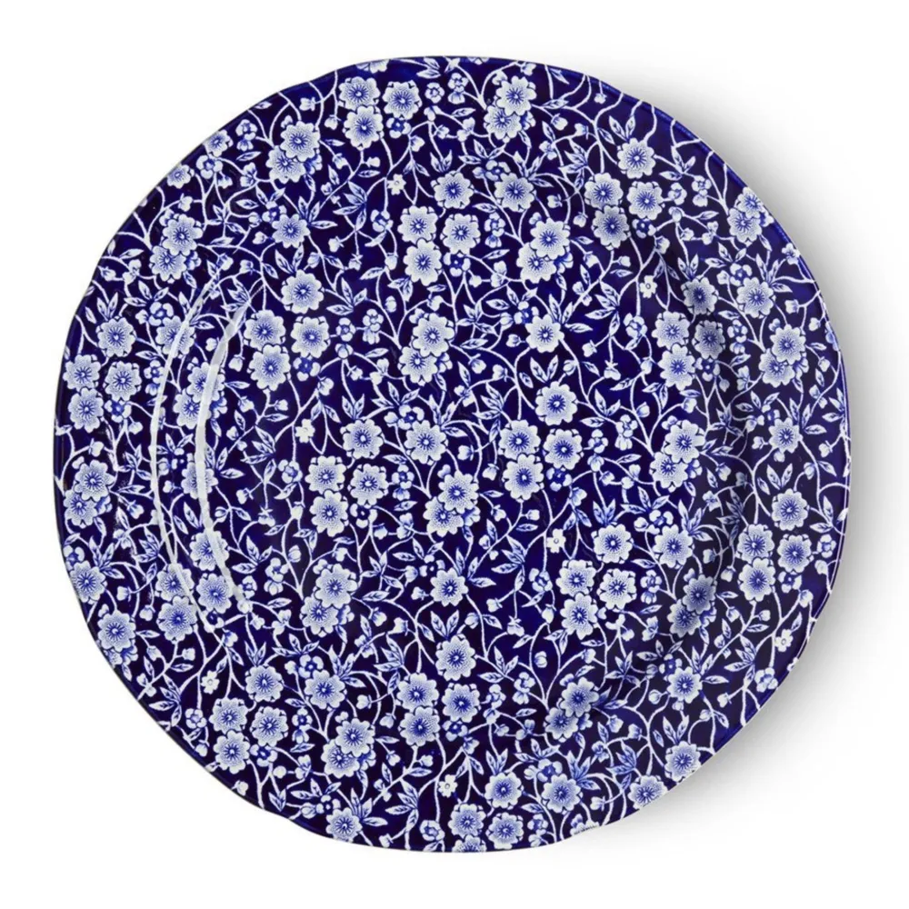 Burleigh Pottery Blue Calico Dinner Plate- Burleigh Pottery