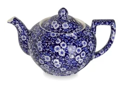 Burleigh Pottery Blue Calico Large Teapot- Burleigh Pottery|Teapots