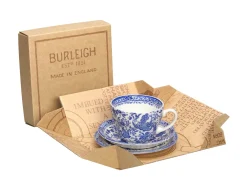 Burleigh Pottery Blue Regal Peacock Breakfast Cup Gift Set- Burleigh Pottery|Teacups & Saucers
