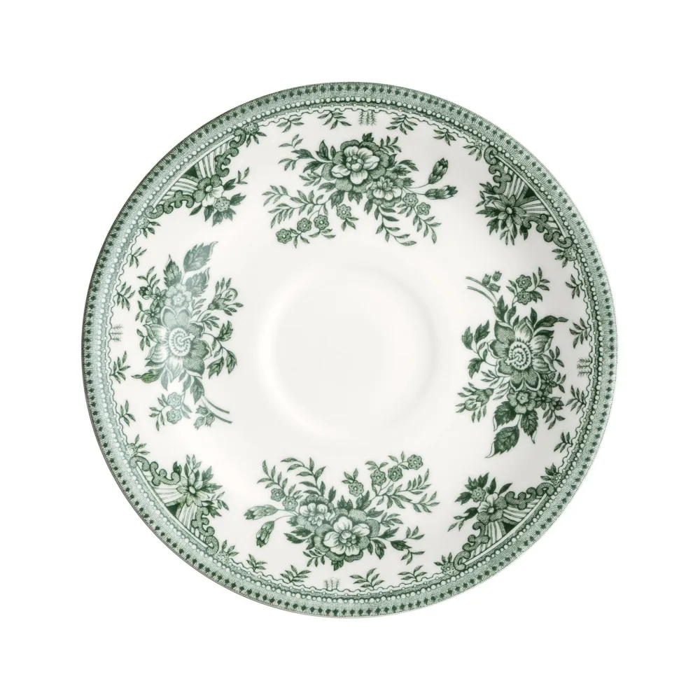 Burleigh Pottery Dark Green Asiatic Pheasants Teacup & Saucer- Burleigh Pottery|Teacups & Saucers