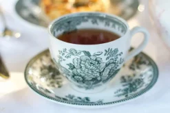 Burleigh Pottery Dark Green Asiatic Pheasants Teacup & Saucer- Burleigh Pottery|Teacups & Saucers