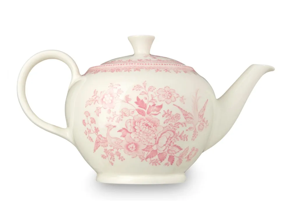 Burleigh Pottery Pink Asiatic Pheasants Large Teapot- Burleigh Pottery|Teapots