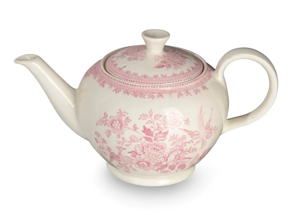 Burleigh Pottery Pink Asiatic Pheasants Large Teapot- Burleigh Pottery|Teapots