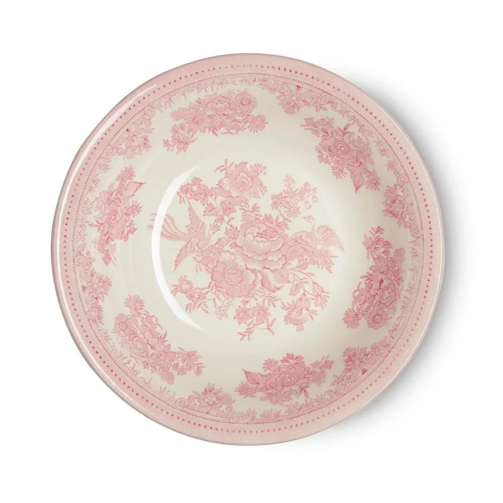 Burleigh Pottery Pink Asiatic Pheasants Pudding & Soup Bowl- Burleigh Pottery