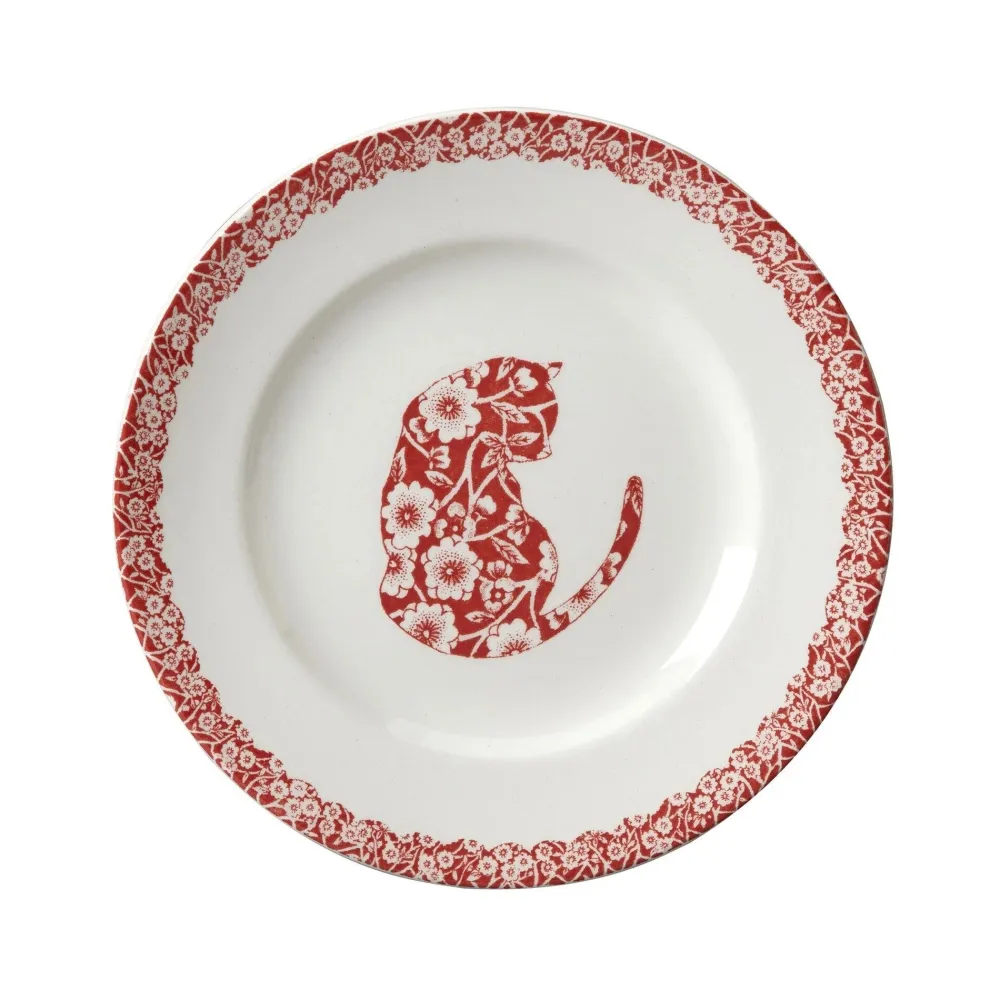 Burleigh Pottery Red Calico Cat Small Plate- Burleigh Pottery