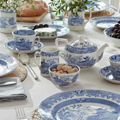 Burleigh Pottery Torquay Blue Willow Small Sugar Bowl- Burleigh Pottery|Creamers & Sugar Bowls