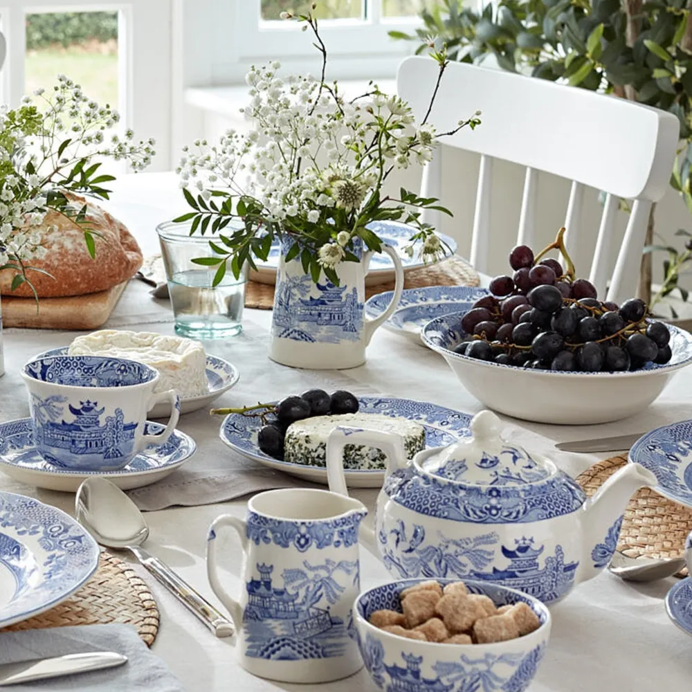 Burleigh Pottery Torquay Blue Willow Small Tankard Jug- Burleigh Pottery|Creamers & Sugar Bowls