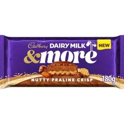Cadbury Dairy Milk & Nutty Praline Crisp Bar 180g- British Chocolate
