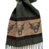 Calzeat of Scotland Celtic Alba Highland Cow Loden Jacquard Scarf- Scarves & Wraps