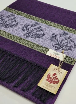 Calzeat of Scotland Celtic Alba Thistle Purple Jacquard Scarf- Scarves & Wraps