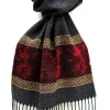 Calzeat of Scotland Celtic Alba Lion Red Jacquard Scarf- Scarves & Wraps