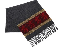 Calzeat of Scotland Celtic Alba Lion Red Jacquard Scarf- Scarves & Wraps