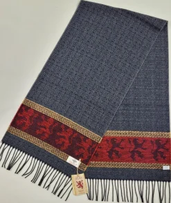 Calzeat of Scotland Celtic Alba Lion Red Jacquard Scarf- Scarves & Wraps