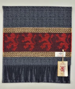 Calzeat of Scotland Celtic Alba Lion Red Jacquard Scarf- Scarves & Wraps