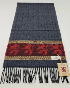 Calzeat of Scotland Celtic Alba Lion Red Jacquard Scarf- Scarves & Wraps