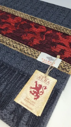 Calzeat of Scotland Celtic Alba Lion Red Jacquard Scarf- Scarves & Wraps