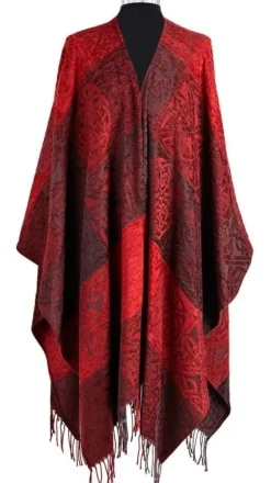 Calzeat of Scotland Celtic Knot Garnet Ruana- Scarves & Wraps