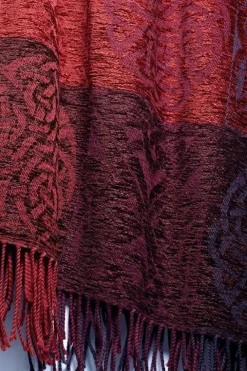 Calzeat of Scotland Celtic Knot Garnet Ruana- Scarves & Wraps